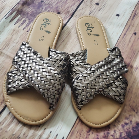 Rue21 Shoes - Bronze Criss Cross Strap  Sandals